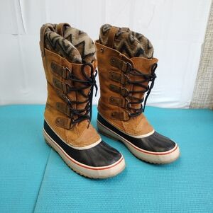 Sorel Womens Joan Of Arctic Knit Elk Waterproof Boots Size 9